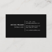 Carte De Visite Logo de Cravate à mâchoires classiques - blanc et  (Dos)