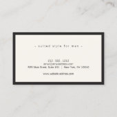 Carte De Visite Logo de Cravate classique pour mâle noir/ivoire (Dos)