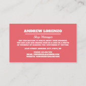 Carte De Visite Logo de crème glacée, Parlante de crème glacée (Dos)