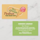 Carte De Visite Logo de crème glacée, Parlante de crème glacée (Devant / Derrière)
