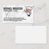 Carte De Visite Logo de cuisine du chef | Arrière - plan d'argent  (Devant / Derrière)