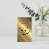 Carte De Visite Logo de cuisine du chef | Métallique d'or (Debout devant)