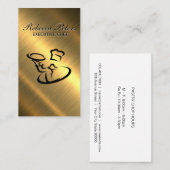 Carte De Visite Logo de cuisine du chef | Métallique d'or (Devant / Derrière)