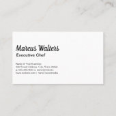 Carte De Visite Logo de cuisine | Texture noire (Dos)