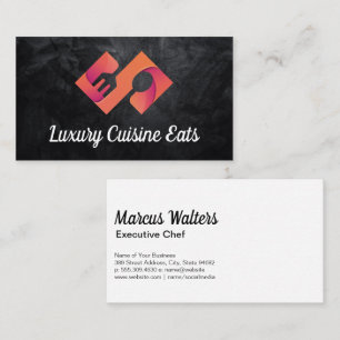 Carte De Visite Logo de cuisine Texture noire