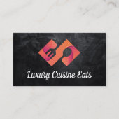 Carte De Visite Logo de cuisine | Texture noire (Devant)