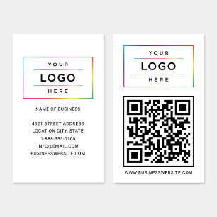 Carte De Visite Logo de Custom Business et site web QR Code
