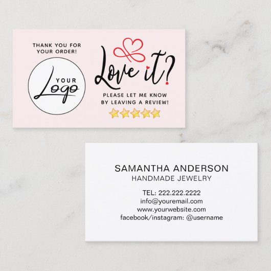 Carte De Visite Logo de demande de révision simple (Devant / Derrière)