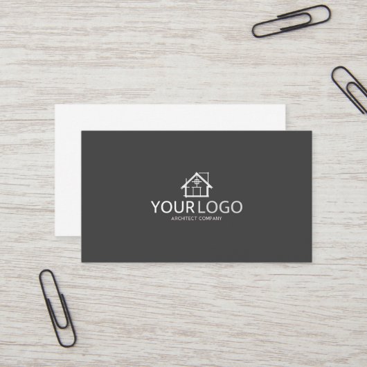 Carte De Visite Logo de démarrage d'entreprise d'architecte (Devant/Arrière en situation)