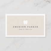 Carte De Visite Logo de dent dentiste brun clair moderne (Devant)