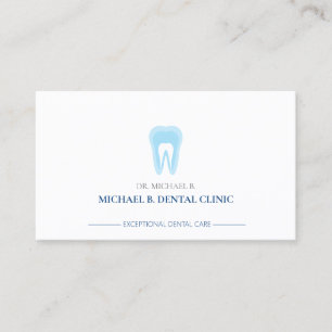 Carte De Visite Logo de dentiste minimaliste moderne bleu pour den