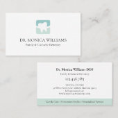 Carte De Visite Logo de dentiste moderne en vert clair professionn (Devant / Derrière)