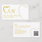 Carte De Visite Logo de dentisterie Code QR simple jaune (Devant / Derrière)