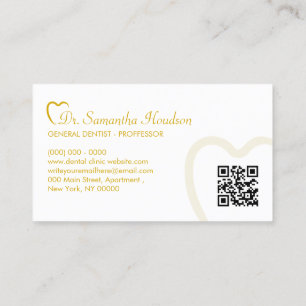 Carte De Visite Logo de dentisterie Code QR simple jaune