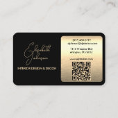 Carte De Visite Logo de design d'intérieur ou d'architecte noir et (Dos)