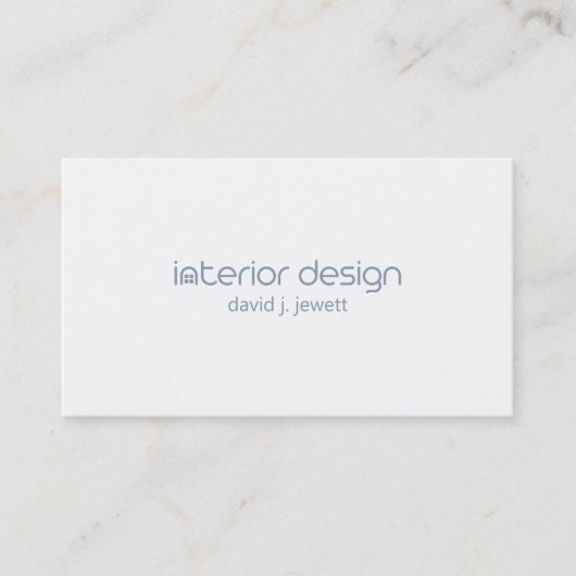 Carte De Visite Logo de Design d'intérieur simple bleu-gris (Devant)