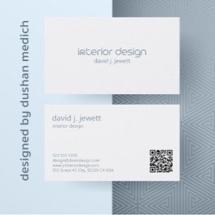 Carte De Visite Logo de Design d'intérieur simple bleu-gris