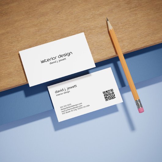 Carte De Visite Logo de Design d'intérieur simple noir et blanc