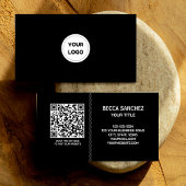 Carte De Visite Logo de design générique minimal moderne code QR