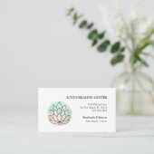 Carte De Visite Logo de dessin élégant de ligne Lotus (Debout devant)