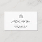 Carte De Visite Logo de dessin élégant de ligne Lotus (Dos)