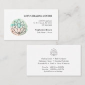 Carte De Visite Logo de dessin élégant de ligne Lotus (Devant / Derrière)