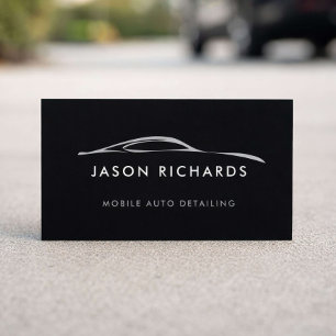Carte De Visite Logo de detailing automobile mobile noir