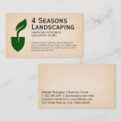 Carte De Visite Logo de dévidoir et feuille | Paysagère (Devant / Derrière)