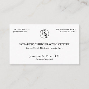 Carte De Visite Logo de disposition traditionnelle Chiropratique C
