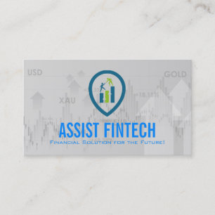 Carte De Visite Logo de document Fin Tech Graphique financier