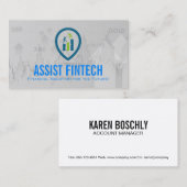 Carte De Visite Logo de document Fin Tech | Graphique financier (Devant / Derrière)