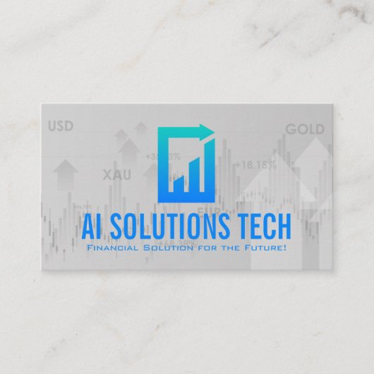 Carte De Visite Logo de document technique | Graphique financier (Devant)