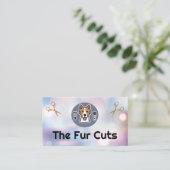 Carte De Visite Logo de Doggy Groomer | Ciseaux | Boke (Debout devant)