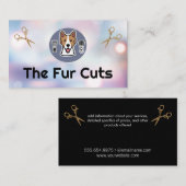 Carte De Visite Logo de Doggy Groomer | Ciseaux | Boke (Devant / Derrière)