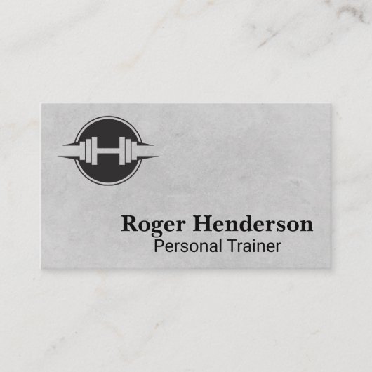 Carte De Visite Logo de Dumbbell | Salle De Fitness (Devant)