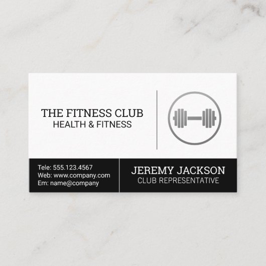 Carte De Visite Logo de Dumbbell Santé et fitness (Devant)