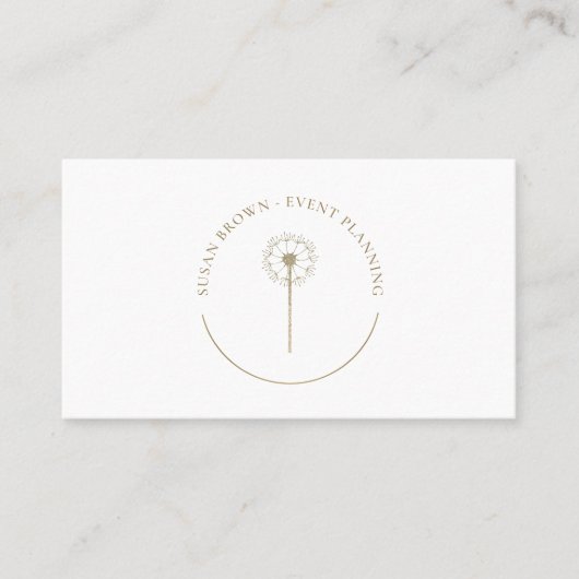 Carte De Visite Logo de Faux Parties scintillant Dandelion (Devant)