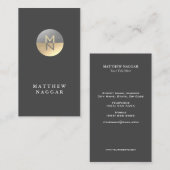 Carte De Visite Logo de Faux Silver & Gold Foil Circle (Devant / Derrière)
