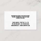 Carte De Visite Logo de feu de barbecue Grill | Restaurant (Dos)