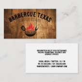 Carte De Visite Logo de feu de barbecue Grill | Restaurant (Devant / Derrière)