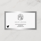 Carte De Visite Logo de feuille d'argent moderne commander merci (Dos)