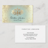 Carte De Visite logo de feuille d'or faux lotus (Devant / Derrière)