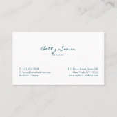 Carte De Visite Logo de feuille élégant (Dos)