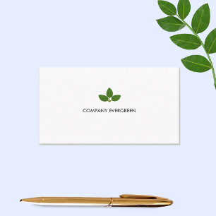 Carte De Visite Logo de feuilles de laurier vert personnalisé sur 