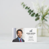 Carte De Visite Logo de finance graphique à barres | Homme d'affai (Debout devant)