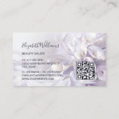 Carte De Visite Logo de fleur de calla violet blanc (Dos)