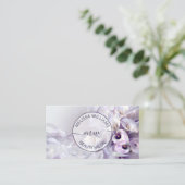 Carte De Visite Logo de fleur de calla violet blanc (Debout devant)
