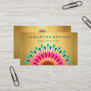 Carte De Visite Logo de fleur de lotus élégant Yoga