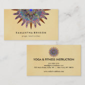 Carte De Visite Logo de fleur de lotus élégant Yoga (Devant / Derrière)