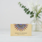 Carte De Visite Logo de fleur de lotus élégant Yoga (Debout devant)